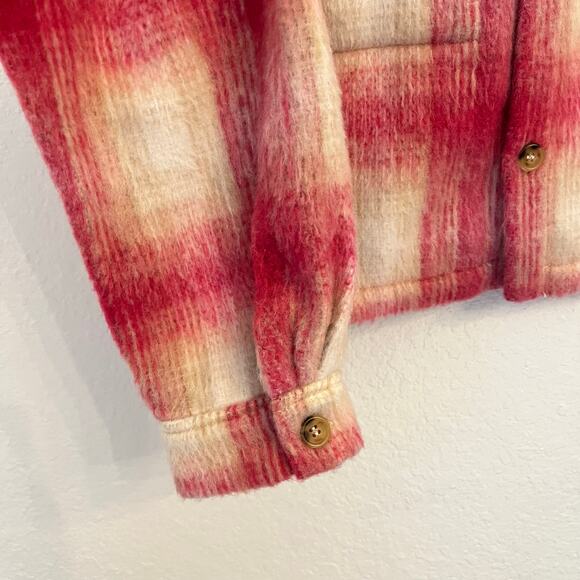 NWOT Vici Pink Plaid Shacket Medium Oversized Boxy - Picture 5 of 14